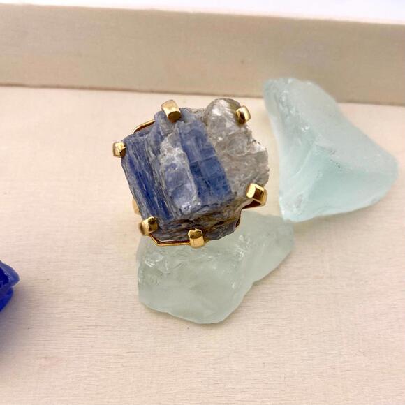 Raw Kyanite Adjustable Ring - Picture 1 of 11